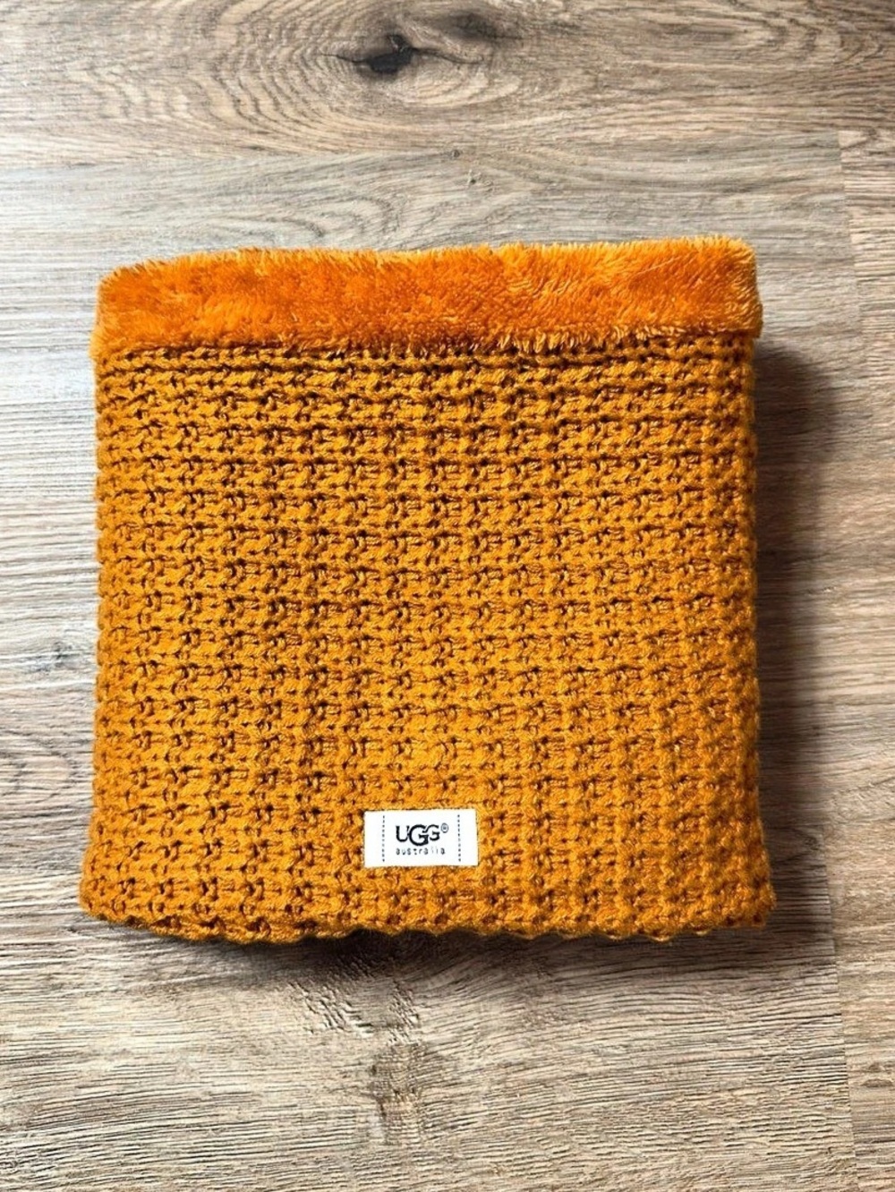 UGG Burnt Orange Knit Fuzzy Infinity Scarf